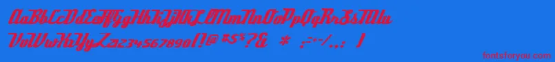 Deftone Font – Red Fonts on Blue Background