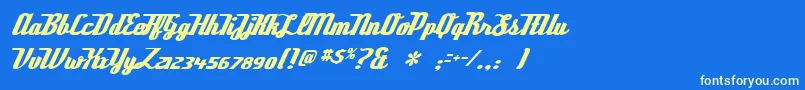 Deftone Font – Yellow Fonts on Blue Background