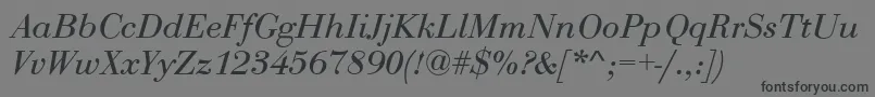 BodoniNormalItalic Font – Black Fonts on Gray Background