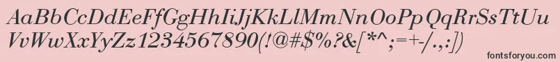 BodoniNormalItalic Font – Black Fonts on Pink Background
