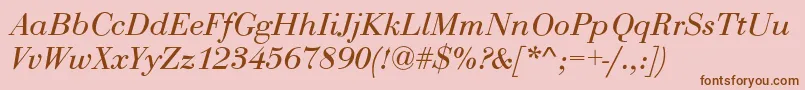 BodoniNormalItalic Font – Brown Fonts on Pink Background