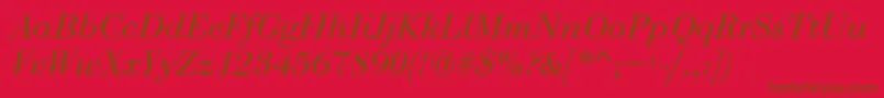 BodoniNormalItalic Font – Brown Fonts on Red Background