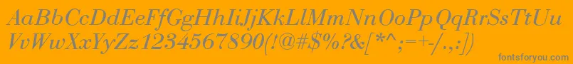 BodoniNormalItalic Font – Gray Fonts on Orange Background