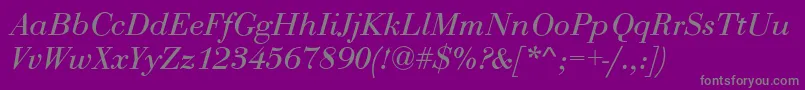 BodoniNormalItalic Font – Gray Fonts on Purple Background