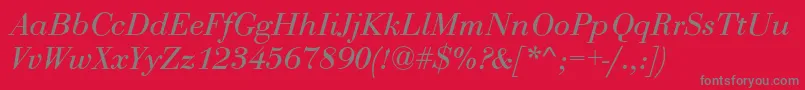 BodoniNormalItalic Font – Gray Fonts on Red Background