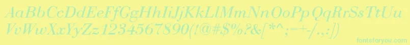More about BodoniNormalItalic Font BodoniNormalItalic Font – Green Fonts on Yellow Background