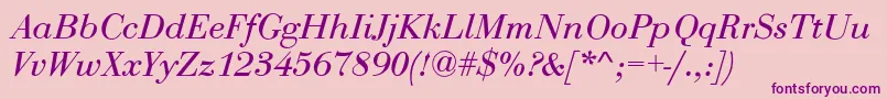 BodoniNormalItalic Font – Purple Fonts on Pink Background