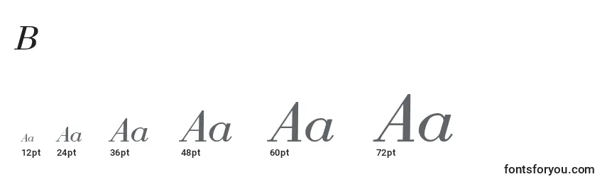 Größen der Schriftart BodoniNormalItalic