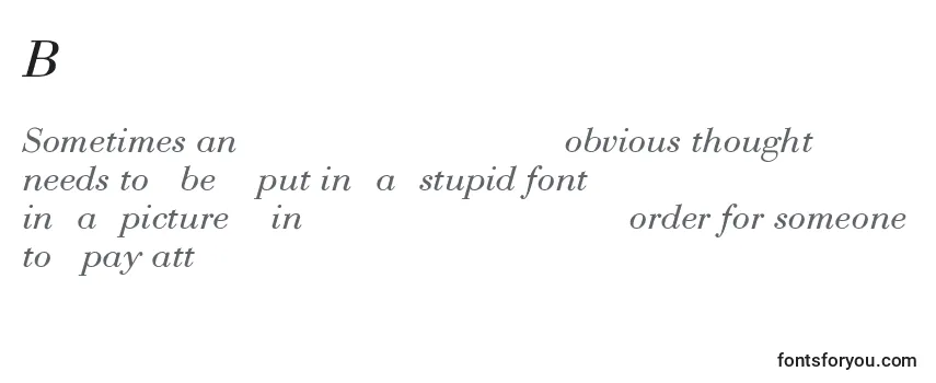 BodoniNormalItalic -fontin tarkastelu