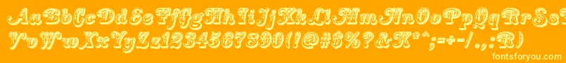 フォントCountryWesternSwing – オレンジの背景に黄色の文字