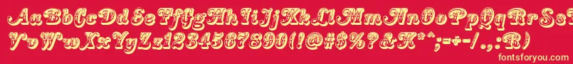 CountryWesternSwing Font – Yellow Fonts on Red Background