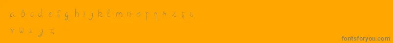 Curvation-Schriftart – Graue Schriften auf orangefarbenem Hintergrund