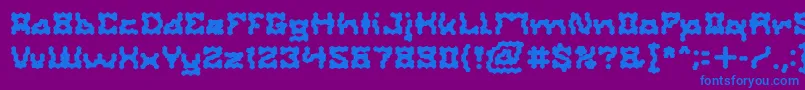ShakeItOffBold-Schriftart – Blaue Schriften auf violettem Hintergrund
