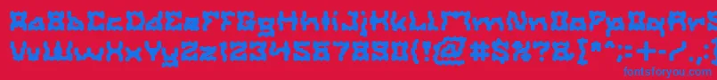 ShakeItOffBold Font – Blue Fonts on Red Background