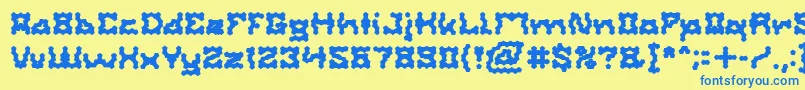 ShakeItOffBold Font – Blue Fonts on Yellow Background