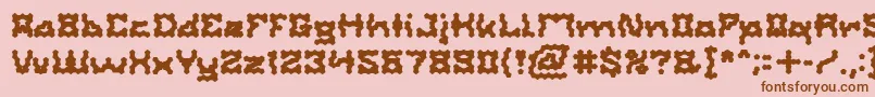 フォントShakeItOffBold – ピンクの背景に茶色のフォント