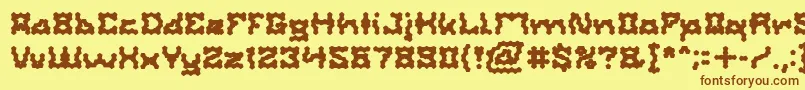 ShakeItOffBold Font – Brown Fonts on Yellow Background