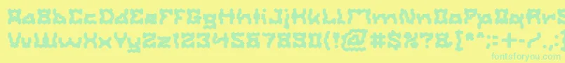 ShakeItOffBold Font – Green Fonts on Yellow Background