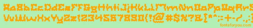ShakeItOffBold Font – Orange Fonts on Green Background