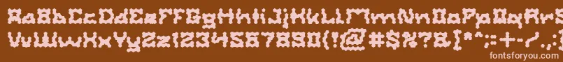 フォントShakeItOffBold – 茶色の背景にピンクのフォント