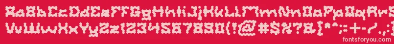 ShakeItOffBold Font – Pink Fonts on Red Background
