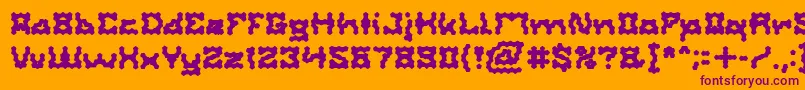 ShakeItOffBold-Schriftart – Violette Schriften auf orangefarbenem Hintergrund