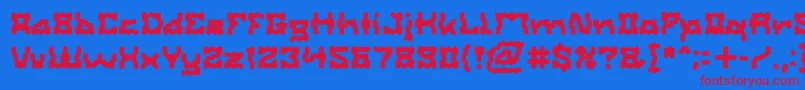 ShakeItOffBold-fontti – punaiset fontit sinisellä taustalla