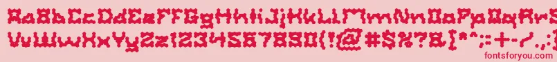 フォントShakeItOffBold – ピンクの背景に赤い文字