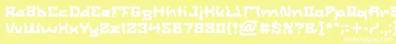 ShakeItOffBold Font – White Fonts on Yellow Background