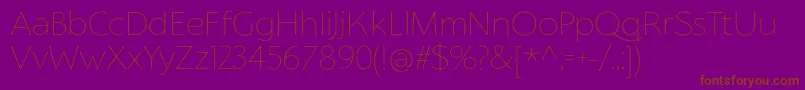 FlorentiaThinTrial-fontti – ruskeat fontit violetilla taustalla