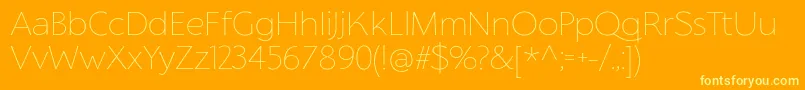 FlorentiaThinTrial-fontti – keltaiset fontit oranssilla taustalla