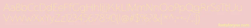 Шрифт FlorentiaThinTrial – жёлтые шрифты на розовом фоне