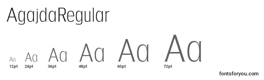 Размеры шрифта AgajdaRegular