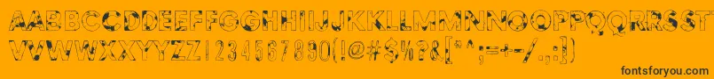 Fonte MethodsOfEscape – fontes pretas em um fundo laranja