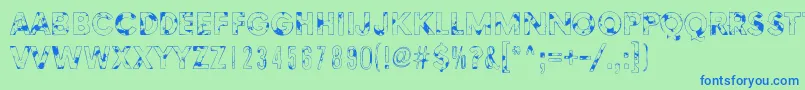 Więcej informacji o czcionce MethodsOfEscape Czcionka MethodsOfEscape – niebieskie czcionki na zielonym tle