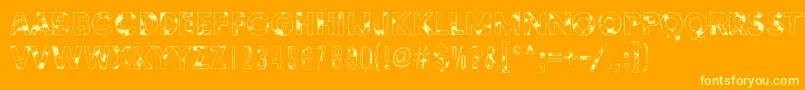 Fonte MethodsOfEscape – fontes amarelas em um fundo laranja