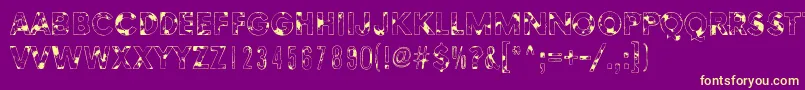Fonte MethodsOfEscape – fontes amarelas em um fundo roxo