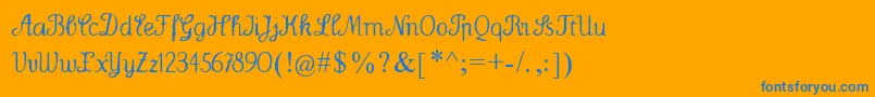 Wenceslasフォントについての詳細 フォントWenceslas – オレンジの背景に青い文字