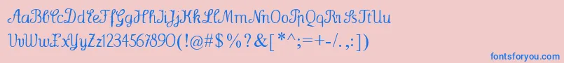フォントWenceslas – ピンクの背景に青い文字