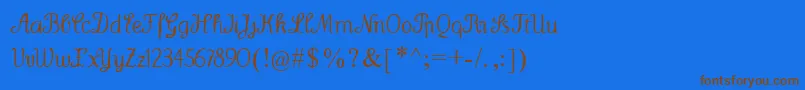 Wenceslas-Schriftart – Braune Schriften auf blauem Hintergrund