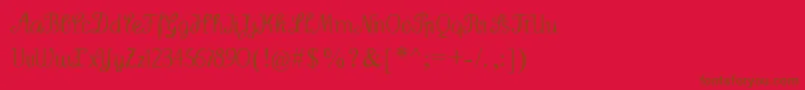 Czcionka Wenceslas – brązowe czcionki na czerwonym tle