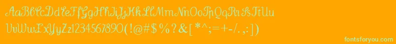 Wenceslas Font – Green Fonts on Orange Background