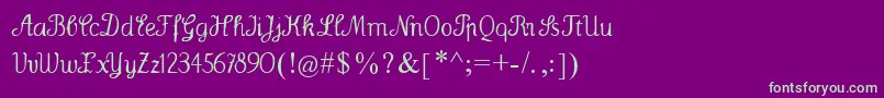 Wenceslas Font – Green Fonts on Purple Background