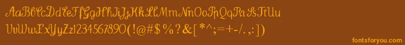 Wenceslasフォントについての詳細 フォントWenceslas – オレンジ色の文字が茶色の背景にあります。