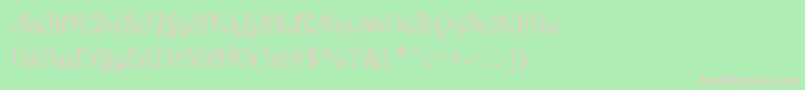 Wenceslas-Schriftart – Rosa Schriften auf grünem Hintergrund