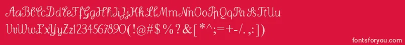 Wenceslas Font – Pink Fonts on Red Background