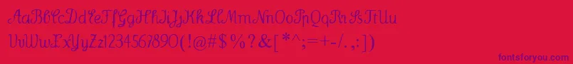 Wenceslas Font – Purple Fonts on Red Background