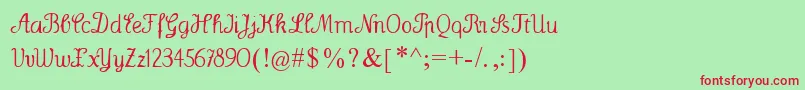 Wenceslas Font – Red Fonts on Green Background