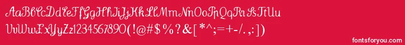 フォントWenceslas – 赤い背景に白い文字