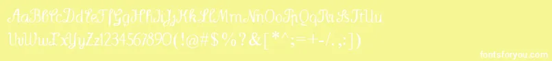 Wenceslas-fontti – valkoiset fontit keltaisella taustalla